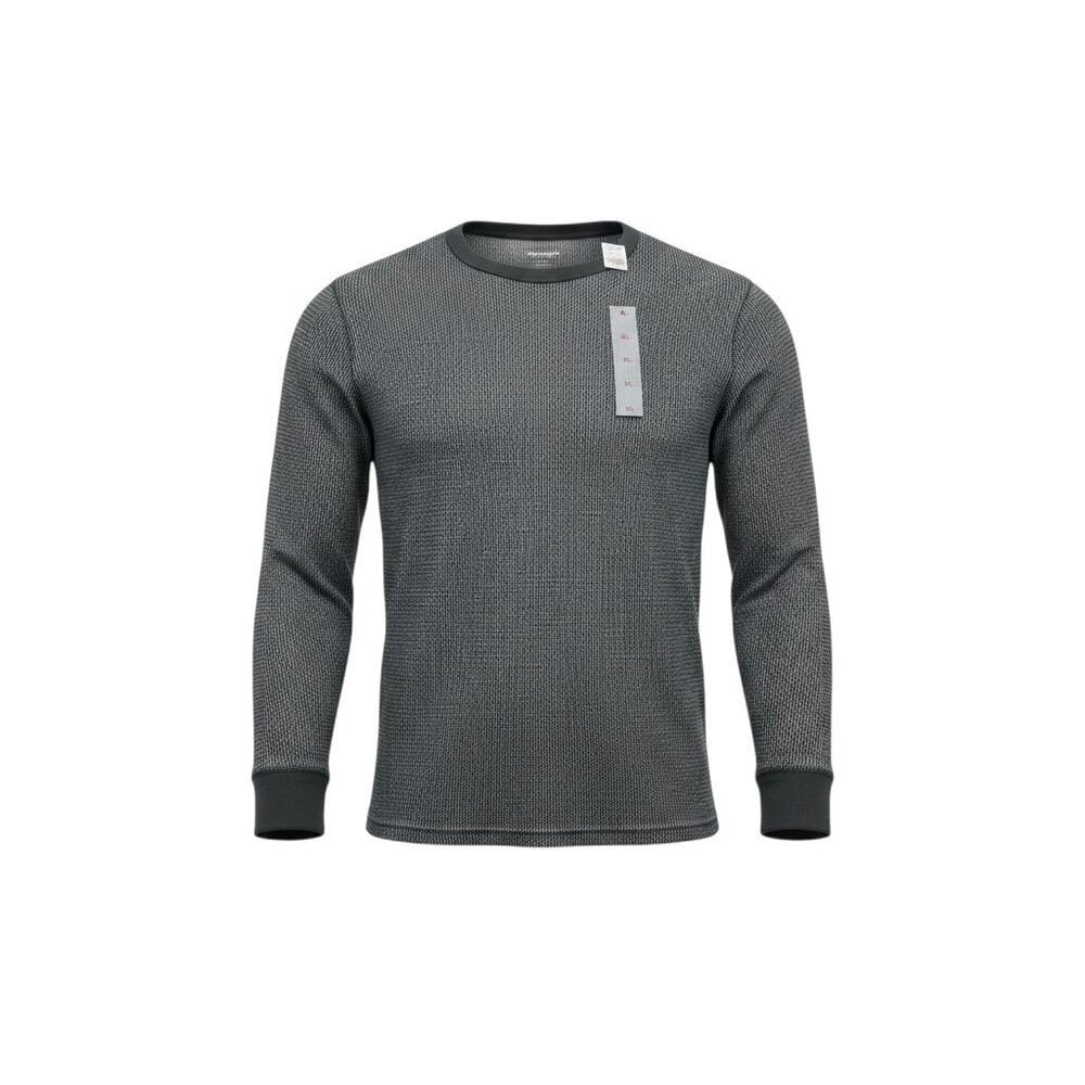 Old Navy Men's XL Gray Black Lightweight Waffle Knit Long Sleeve Shirt NWT - Picture 1 of 10